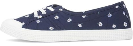 Lilley Womens Navy Daisy Print Canvas - Size 7 UK - Blue