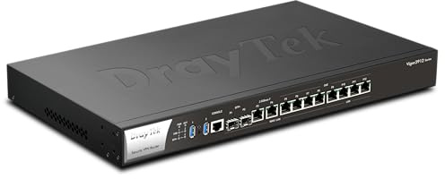 DrayTek Vigor 3912S Enterprise Router | Multi WAN VPN Firewall, 10G SFP+ & 2.5GbE Ports, Quad-Core CPU, 500 VPN Tunnels, 256GB SSD