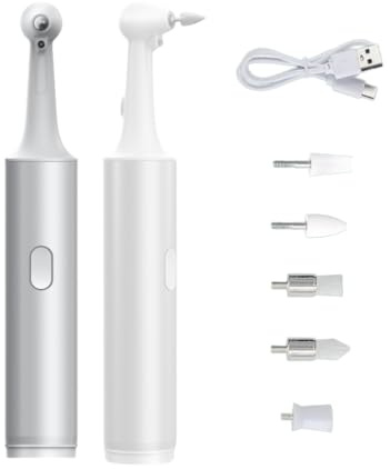 Ultrasonic Electric Teeth Polisher - Rechargeable Dental Calculus & Plaque Remover with 5 Heads, 3 Modes, and LED Light for At-Home Dental Care