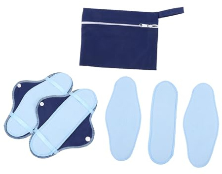 LRXIYODE Wiederverwendbare Damenbinde 8 Stück Mittlere Größe aus Hautfreundlicher Mikrofaser mit Flügeldesign und Saugfähig für Menstruation und Inkontinenz Unterwegs