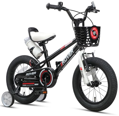 Glerc Rover 12, 14, 16 & 18 Zoll Kinderfahrräder für Jungen & Mädchen ab 2-9 Jahre, mit Stützrädern, Korb und Wasserflasche