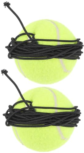 DOITOOL Hundetennisbälle Mit Seil 2 Stück Gummi Tennisbälle Für Hundetraining Interaktives Hundespielzeug Fördert Aktivität Und Spielspaß