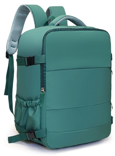 Treer Borse da Cabina Per Ryanair, Tinta Unita Zaino per Ryanair Bagaglio a Mano Zaini Borsa, Zaino da Viaggio Donna Uomo Cabina Travel Viaggio Casual Daypack per 15 Pc Portatile (Verde,40x30x20cm)