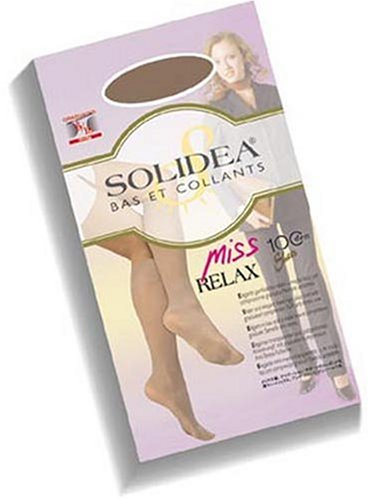 SOLIDEA Gambaletti 100 den CAMEL velato MISS RELAX 100 sheer Calze a compressione graduata 15/18 mmHg Art. 0318A0 Tg. L