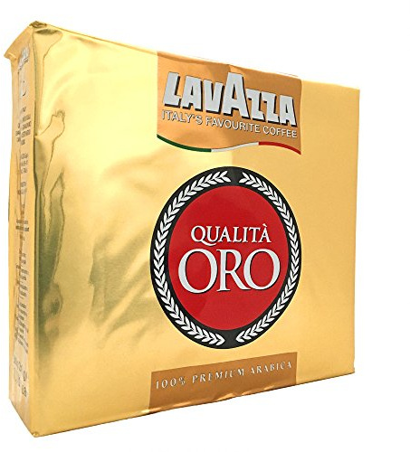 Lavazza, Qualità Oro - 500g - Gemahlener Kaffee - Ideal für Mokkakanne - Filterkaffee und French Press - mit aromatischen Noten von Früchten und Blumen - 100% Arabica - Intensität 5/10 - Medium Roast