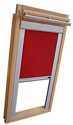 Hochwertiges Verdunkelungsrollo Rollo mit Seitenschienen für Velux DKL/DKU-EP GGU,GPU,GHU,GTU S06 weinrot // Verdunkelungsrollo/Verdunkelungs-Rollo/Fensterrollo