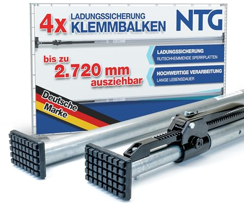NTG 4 Stück Klemmbalken Sperrbalken Alu 2350-2720mm - Ladungssicherung LKW