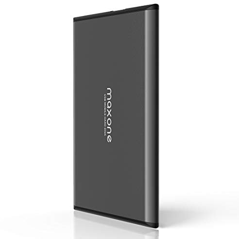 Maxone Portable External Hard Drive 160GB-USB 3.0 2.5 Ultra Slim Aluminum HDD Backup for PC/Desktop/Laptop/TV/Chromebook/Windows - Charcoal