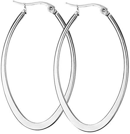 Caimeytie Oval Ohrringe Damen Creolen Edelstahl