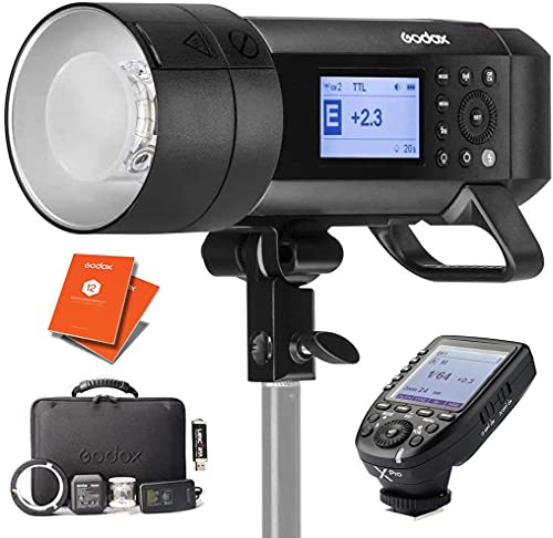 GODOX AD400 Pro Portable Studio Flash Light for Photography + XPro Trigger for Nikon | TTL Flash 400Ws HSS 1/8000s 2.4G Strobe with Carry Case + 12 Month Extended Warranty Card (3 Yrs)