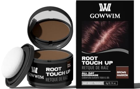 Gowwim Root Touch up Powder, Instantly Gray Hair Cover up Hairline Powder for Women & Men Waterproof and Sweatproof Root Cover Up Long-Lasting for Thinning & Loss Hair