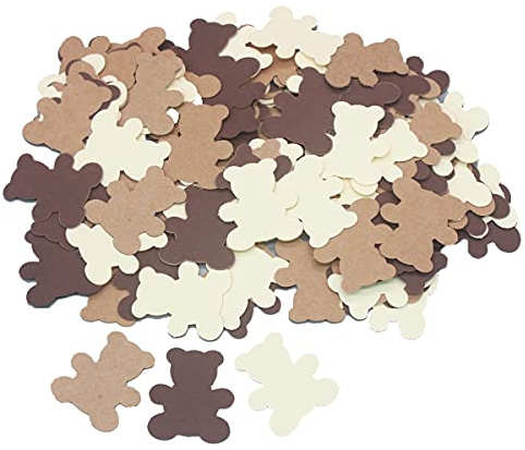 300PCS Cream Brown Teddy Bear Baby Shower Table Confetti Sprinkles Scatter, We Can Bearly Wait Baby Shower Decorations, Boy Girl First Birthday Nuetral Rustic Party Décor