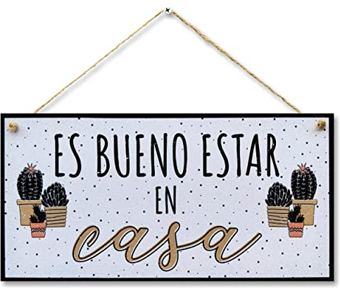 CARISPIBET Es bueno de estar en casa cartel decorativo de pared placa de decoración para el hogar adornos decorativos para cocina & hogar 15x 30 cm