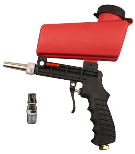 Sandstrahlpistole, 90 psi Schwerkraftzufuhr, Hand-Sandstrahlpistole mit 2 Düsenspitzen und Luftregler, entfernt Farbe, Rost, Flecken und Schmutz auf Oberflächen