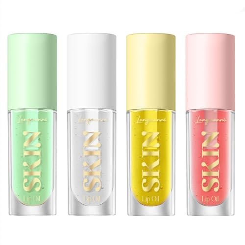 Lip Plumper Gloss, Huile à Lèvres Cristal Transparent, Lotion Hydratante Longue Durée pour Soins des Lèvres Sexy (Set #A)