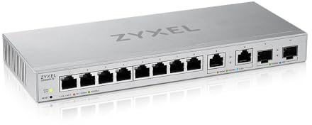 Zyxel Multi-Gigabit Web-Managed Switch 12 Ports, davon 2 Ports mit 2,5 G und 2 Ports mit 10G SFP+, Desktop/Wandmontage, 5 Jahre Garantie [XGS1210-12]
