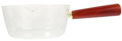HOLIDYOYO Glass Long Handle Nonstick Saucepan for Cooking Heat-Resistant for Easy Use