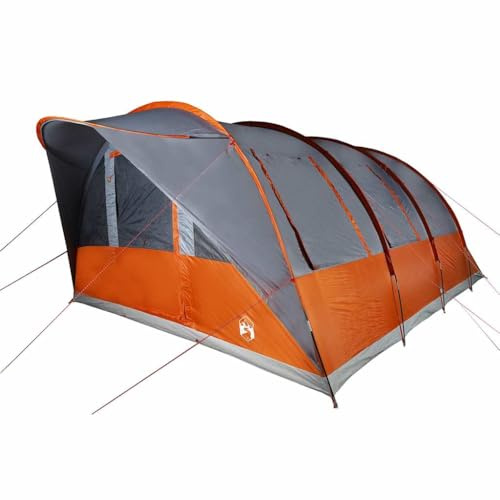vidaXL Tienda de campaña Familiar túnel 7 Personas Impermeable Naranja, Tienda de campaña, Tienda de jardín, Refugio al Aire Libre, Tiendas de campaña
