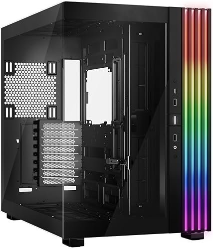 be quiet! Light Base 900 DX Black PC-Gehäuse, atemberaubender Panorama-Blick, Show Case, Dual Chamber Design, massiver ARGB LED-Streifen, invertiert und horizontal nutzbar, E-ATX Mainboard kompatibel