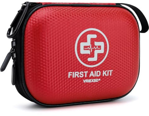 Mini trousse de premiers secours - 150 pièces - Petit kit médical étanche à coque rigide pour la maison, la voiture, les voyages, le camping, le camion, la randonnée, le sport, le bureau, le véhicule