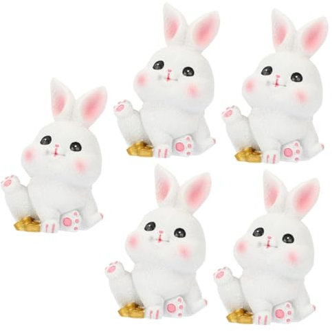 Cabilock Hase Figur 5 Großohriges Kaninchen Ornament Fahrzeug Spielzeug Dekoration Figuren Für Draußen Auto Hasen Dekorationen Hasen Statue Für Den Innenraum Küken