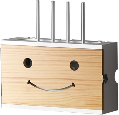 JNHWFDB Wireless Router Rack Solid wood box shelves Modem Cable Router Cover TV Cable Hide Box Multimedia StorageWall Decoration for The Wall, For Desk Bedroom (Size:34 * 10 * 20cm,Color:white frame)