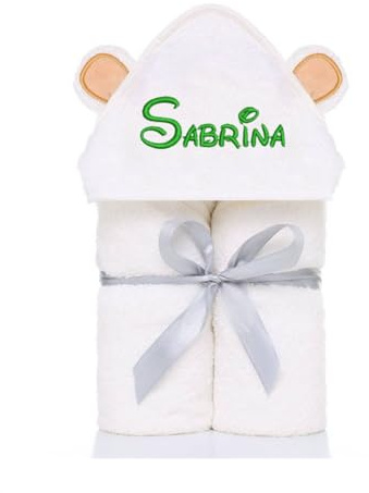 miguha Personalisiertes Weiches Babybadetuch Mit Kapuze Aus Baumwolle, Geschenk for Mädchen Und Jungen, Personalisierte Babygeschenke for Neugeborene, Weiches Familienfreund-Zubehör for Neugeborene