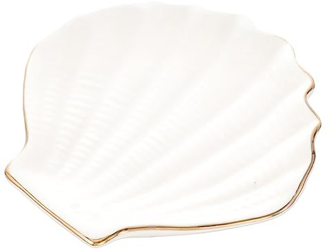 Warmhm Plateau de Rangement Porte-boucles D'oreilles Forme Unique en Céramique Blanc Organisateur de Bijoux Pratique et Plat pour Bijoux Maison