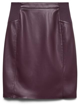VERO MODA Vmbuttersia HW Coated Skirt Noos, Winetasting, S Donna