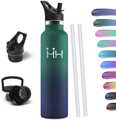 HoneyHolly Borraccia Termica 1 Litro, Senza BPA, Borraccia Termica, Sottovuoto a Doppia Parete, Bottiglia Termica, 18/8 Acciaio Inox, Borracce Termiche, Borraccia per Palestra, Sport, Bici