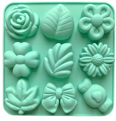 Generic 2 Pack Silicone Chocolate & Dessert Moulds, Perfect for Chocolate, Cake, Jelly, Muffin, Mousse, Soap, Resin, Candle Moulds (Green)