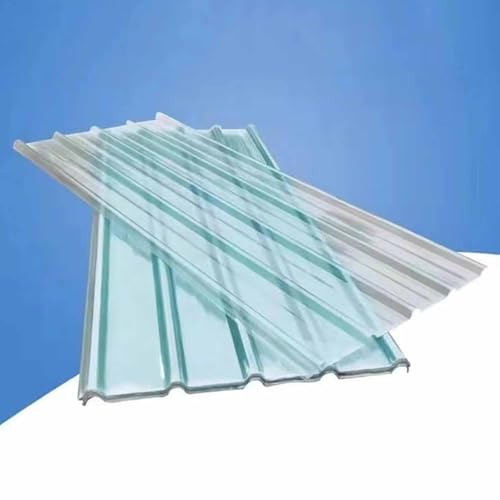 5 PCS Clear Polycarbonate Roofing Sheet 3ft wide Splicable Corrugated Plastic Greenhouse Shed Canopy Transparent Insulation Day Lighting Panels Easy Cut Covering Panel for Outdoor(CLEAR 1mm,1.5m/4.92f