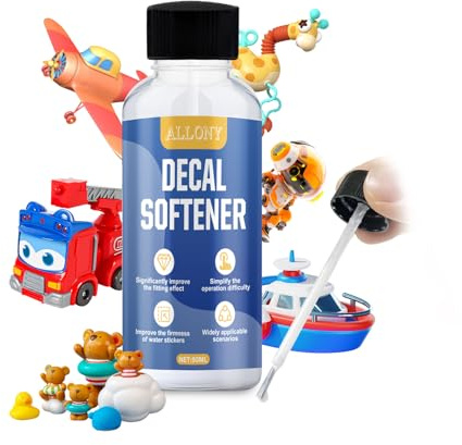 Allony Decal Softener, Colla Modellismo, Colla per Plastica Decal Soft, Liquido per L'applicazione Delle Decals, Crea Decalcomanie Lisce e Senza Pieghe, Adatto per Modelli con Dettagli Complessi