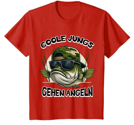 Kinder Angeln, Kinderangel, Angel Spruch, Coole Jungs gehen Angeln T-Shirt