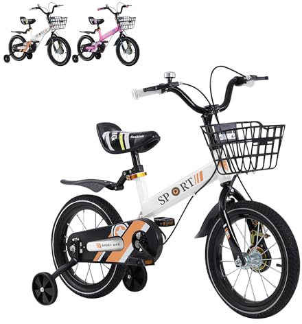 XUANYU Bike Vélo Enfant avec Roues Stabilisatrices pour Débutant 2 à 8 Ans, Vélos en Acier Carbone avec Pédales et Rétropédalage, Vélo Tout Chemin Fille et Garçon