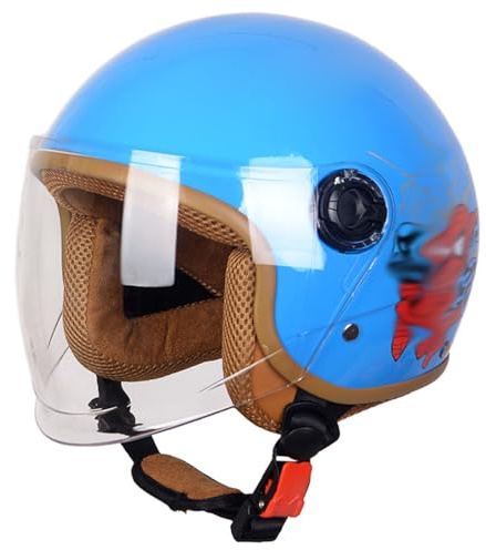 Casco Da Moto Jet Per Bambini Dai 3 Ai 12 Anni, Omologato ECE 22.06, Casco Da Scooter Per Bambini, Casco Da Motociclista