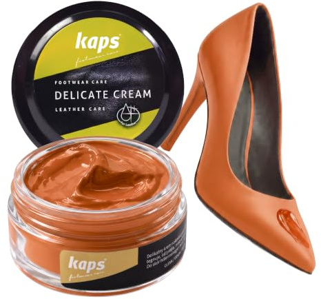 Kaps Crème Délicate – Crème De Cirage Cuir Naturel Et Synthé – Soin Chaussures Professionnel – Soin Intensif Du Cuir Et Nourrissant– Pot Verre 50ml – Plusieurs Couleurs