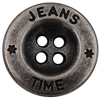 silber Metall Knöpfe Basic Jeans Hosenknöpfe 4 Löcher Metallknöpfe made in Germany 5 Stück (22mm)