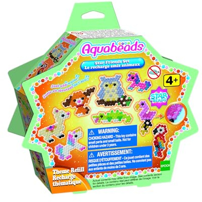 Aquabeads- Ricarica Amici Animali Hobby creativi e Perle Stelle, Multicolore, AB31602