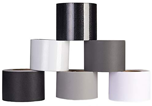 YM YOUMU 5 m Selbstklebende Tapete Bordüre Self Adhesive Wallpaper Border für Badezimmer Schlafzimmer Dekor (Dunkelgrau, Breite: 20 cm)