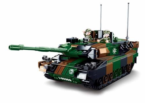 Sluban Klemmbausteine Sluban SL95709, Kampfpanzer Leopold (766 Teile) [M38-B0839], Spielset, Klemmbausteine, Soldaten, mit Spielfigur, Army, bunt