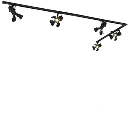 QAZQA Moderno Sistema rieles con 5 focos negros - MOVIE Aluminio/Acero/Plástico Alargada Adecuado para LED Max. 5 x 50 Watt