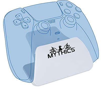Konix Mythics Support Chargeur et Repose Manette DualSense PS5 - Caoutchouc Anti-dérapant - Blanc