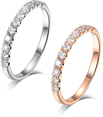 Unika löftesringar för kvinnor | guldringar för kvinnor 18K äkta guld | Bröllopsring unik | 18K roséguld borr rad diamantring för kvinnor, Diamanter,