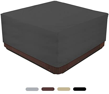 LDIW Heavy Duty 210D Square Hot Tub Cover Waterproof UV Resistant Outdoor Furniture SPA Cover Garden Bathtub Cover for Winter Pool Cover,Black,200 * 200 * 85CM