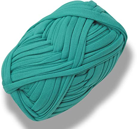 NOTIONSLAND 2 x T-Shirt-Garn für Häkelkorb, Stoff-Strickgarn für Taschen, Brillenhalter, Brillenständer, Heimdekoration – grüner See