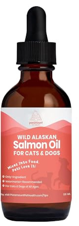 Paramount Pet Health Wild Alaskan Salmon Oil for Cats & Small Dogs, Supports Skin, Coat, Joint & Overall Well-Being, Pure & Premium Alaskan Salmon Oil for Dogs & Cats with No Fillers, 2 oz