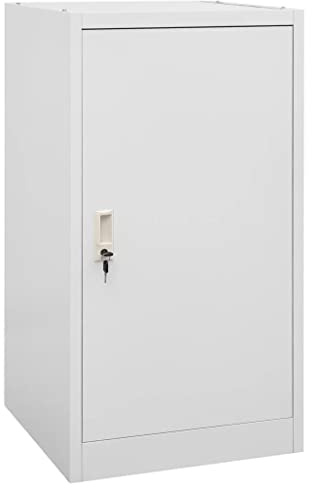vidaXL Sattelschrank Stallspind Sattelspind Reitschrank Sattelhalter Sattelträger Stahlschrank Schließfachschrank Hellgrau 53x53x105cm Stahl