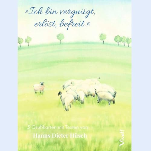 5er-Set Grußkarten in Box »Ich bin vergnügt, erlöst, befreit« mit Texten von Hanns Diester Hüsch
