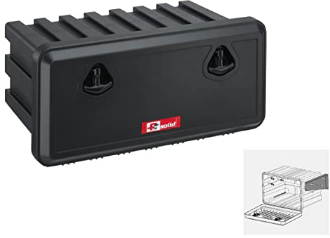 FTsolid Unterbaubox Staubox 750x360x450 – Box + horizontale Halterung | Anhängerkiste – Gurtkiste – Staukasten – Unterflurbox – Werkzeugkiste